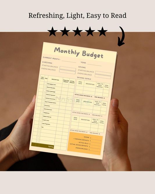 Monthly Budget Planner Printable | Cute Finance Tracker for Women | Family Expense Organizer | Aesthetic Money Management PDF