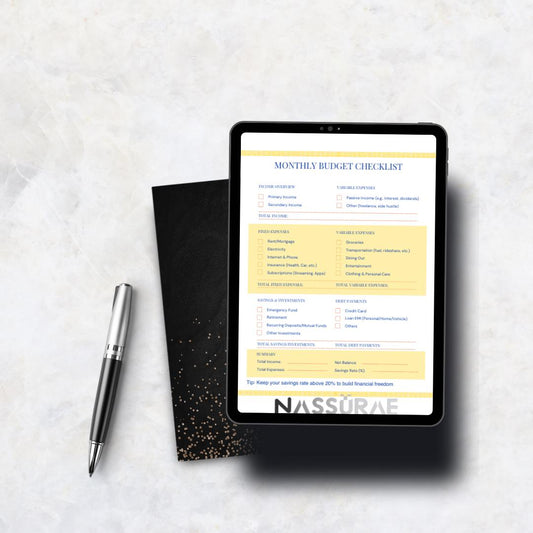 Monthly Budget Checklist | Printable Expense Tracker | Personal Finance Planner PDF