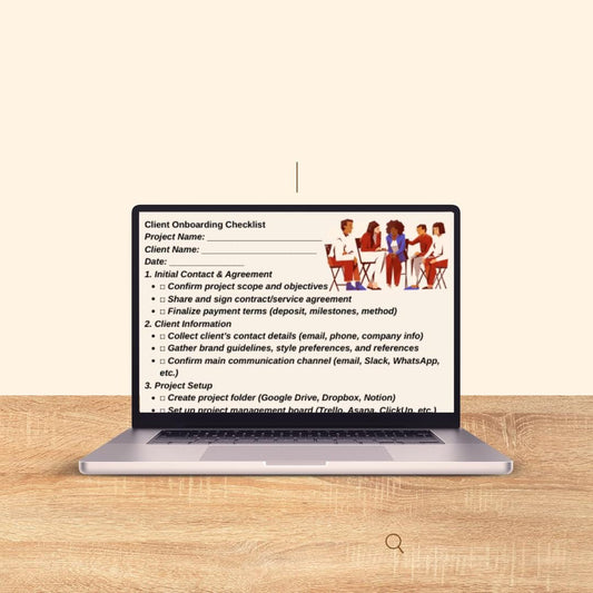 Client Onboarding Checklist | Printable PDF Template for Freelancers, Coaches and Small Business Projects