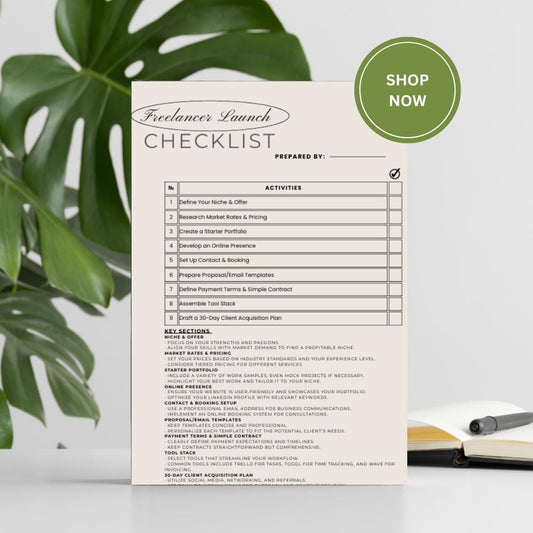 Freelancer Launch Checklist: Start Your Freelance Business (Printable PDF)