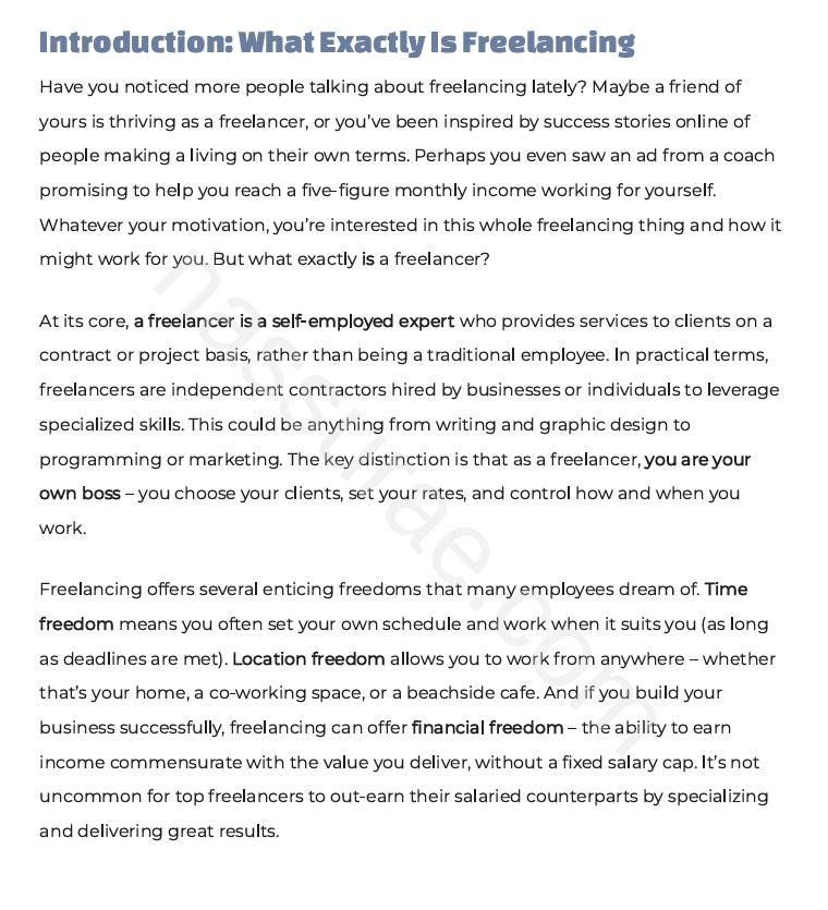 Freelancer Launch Guide: Step-by-Step Startup eBook (PDF Download)