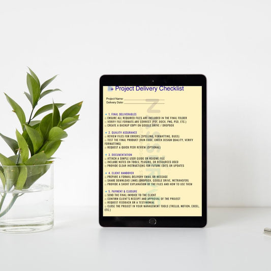 Project Delivery Checklist | Printable PDF Template | Client Handoff and QA Guide