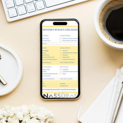 Monthly Budget Checklist | Printable Expense Tracker | Personal Finance Planner PDF
